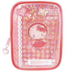 Japan Sanrio Clear Window Pouch - Hello Kitty : Glitter Card Style