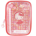 Japan Sanrio Clear Window Pouch - Hello Kitty : Glitter Card Style - 1