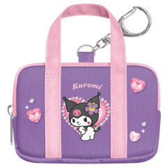 Japan Sanrio Miniature Keychain - Kuromi : Y2k Houndstooth School Bag Style