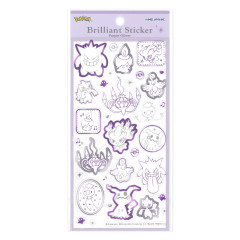 Japan Pokemon Gold Foil Clear Seal Sticker - Brilliant Sticker Ghost Type Purple × Silver