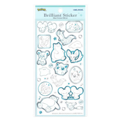Japan Pokemon Gold Foil Clear Seal Sticker - Brilliant Sticker Normal Type Mint Green × Silver