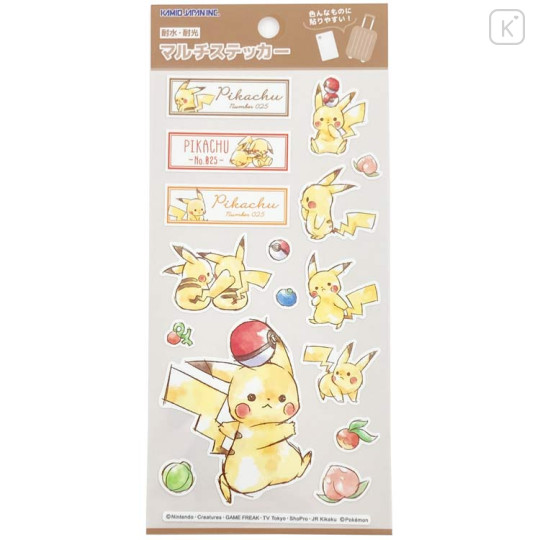 Japan Pokemon Vinyl Sticker - Pikachu : Multi-Sticker number 025 - 1