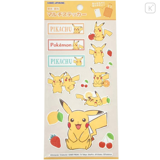 Japan Pokemon Vinyl Sticker - Pikachu : Multi-Sticker Fruit - 1