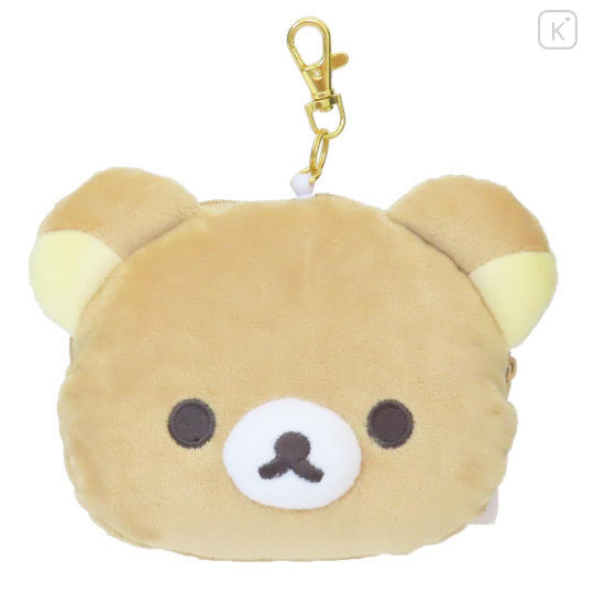 Japan San-X Plush Pass Case Pouch with Reel - Rilakkuma - 1