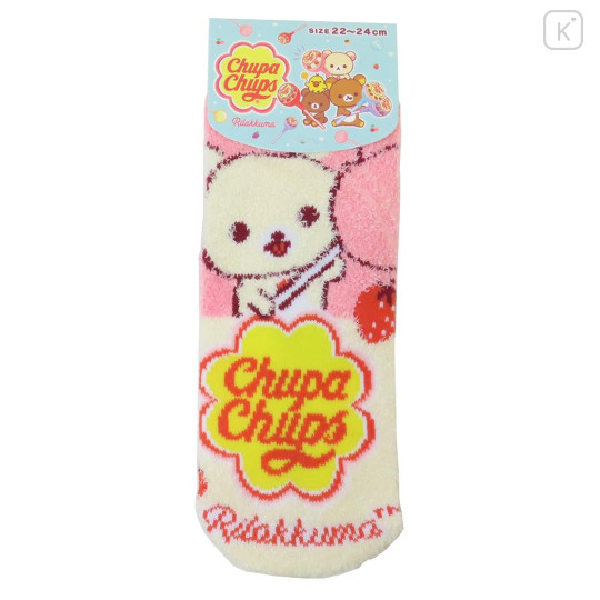 Japan San-X Fluffy Socks - Korilakkuma : Chupa Chups Strawberry - 1