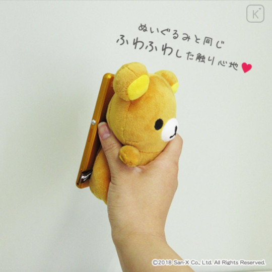 Japan San-X Smapita Plush Pouch Phone Holder - Rilakkuma - 3