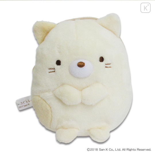 Japan San-X Smapita Plush Pouch Phone Holder - Sumikko Gurashi : Neko - 1