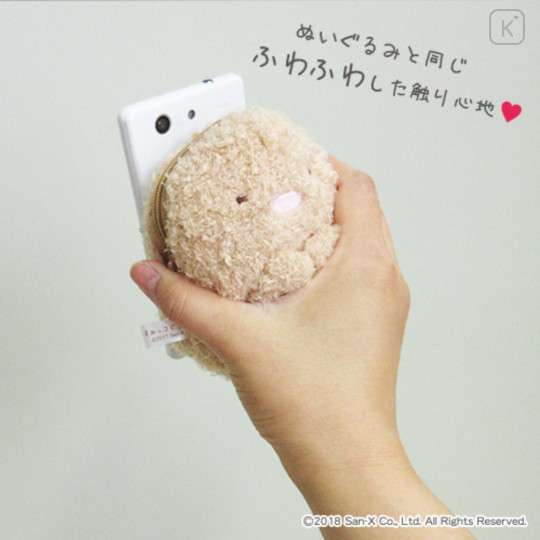 Japan San-X Smapita Plush Pouch Phone Holder - Sumikko Gurashi : Tonkatsu Fried Pork - 3