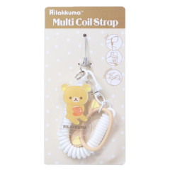Japan San-X Multi-coil Spring Smartphone Strap Phone Charm - Rilakkuma : Apple