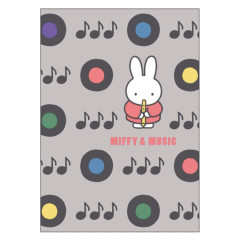 Japan Miffy Postcard - Miffy : Miffy & Music Grey