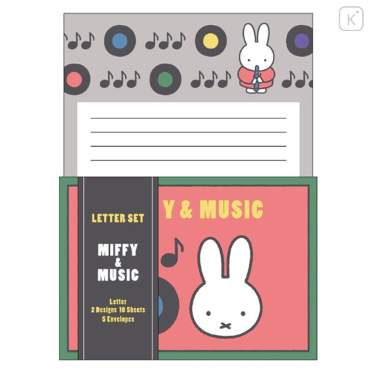 Japan Miffy Letter Envelope Set - Miffy : Miffy & Music Pink - 1