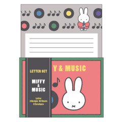 Japan Miffy Letter Envelope Set - Miffy : Miffy & Music Pink