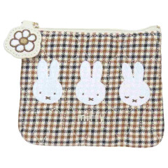 Japan Miffy Mini Pouch & Tissue Case - Miffy : Quilted Check