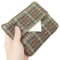 Japan Miffy Mini Pouch & Tissue Case - Miffy : Red Brown Quilted Check - 2
