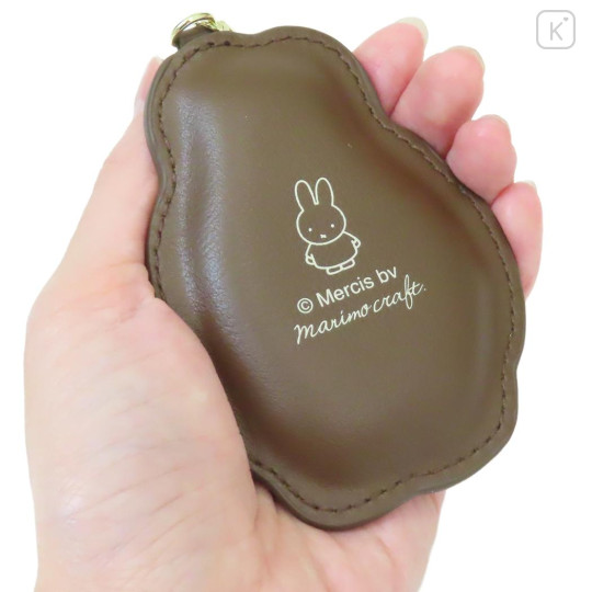 Japan Miffy Sagara Embroidery Keychain - Miffy : Red Brown Quilted Check - 2