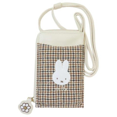 Japan Miffy Smartphone Shoulder Pouch - Miffy : Quilted Check