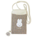 Japan Miffy Smartphone Shoulder Pouch - Miffy : Quilted Check - 1