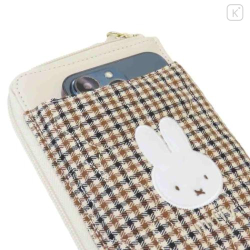 Japan Miffy Smartphone Shoulder Pouch - Miffy : Quilted Check - 4