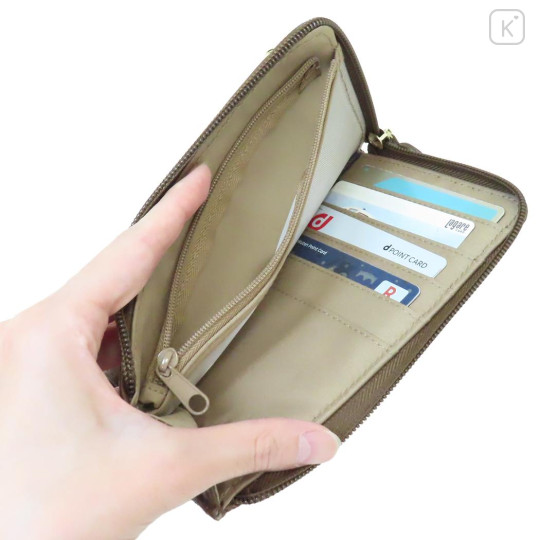 Japan Miffy Smartphone Shoulder Pouch - Miffy : Red Brown Quilted Check - 3