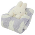 Japan Miffy Fluffy Lap Blanket with Mascot - Miffy : Light Grey - 3
