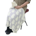 Japan Miffy Fluffy Lap Blanket with Mascot - Miffy : Light Grey - 4