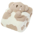 Japan Miffy Fluffy Lap Blanket with Mascot - Boris : Light Brown - 3