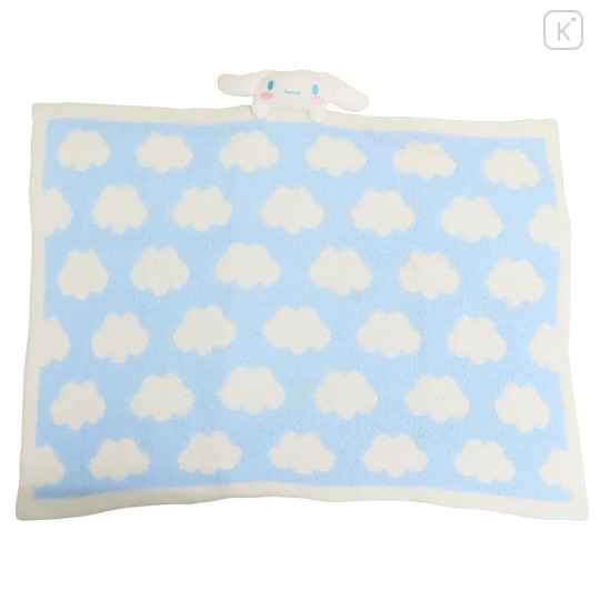Japan Sanrio Fluffy Lap Blanket with Mascot - Cinnamoroll : Light Blue - 1