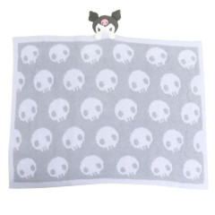 Japan Sanrio Fluffy Lap Blanket with Mascot - Kuromi : Light Grey