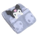 Japan Sanrio Fluffy Lap Blanket with Mascot - Kuromi : Light Grey - 3