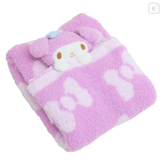 Japan Sanrio Fluffy Lap Blanket with Mascot - My Melody : Light Pink - 3