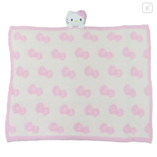 Japan Sanrio Fluffy Lap Blanket with Mascot - Hello Kitty : Light Pink - 1
