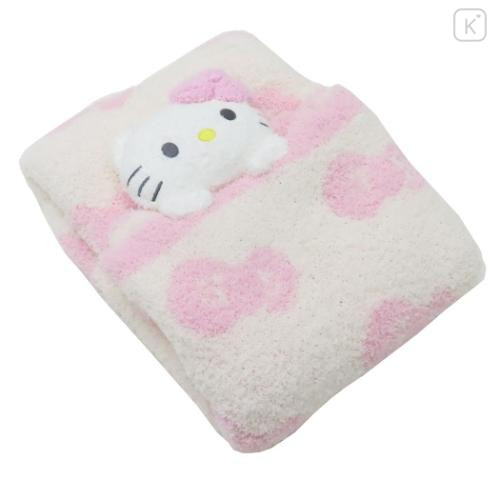 Japan Sanrio Fluffy Lap Blanket with Mascot - Hello Kitty : Light Pink - 4