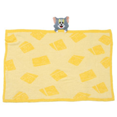 Japan Tom and Jerry Fluffy Lap Blanket with Mascot - Tom Yellow