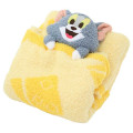 Japan Tom and Jerry Fluffy Lap Blanket with Mascot - Tom Yellow - 3
