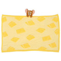 Japan Tom and Jerry Fluffy Lap Blanket with Mascot - Jerry Yellow