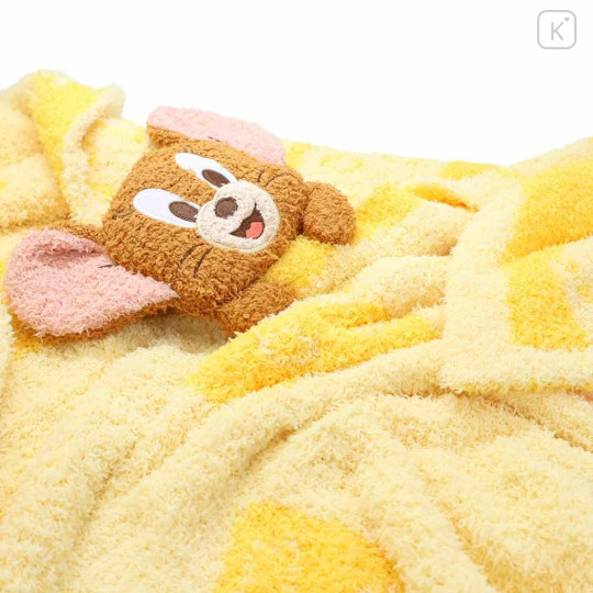 Japan Tom and Jerry Fluffy Lap Blanket with Mascot - Jerry Yellow - 2
