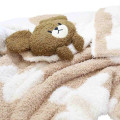 Japan The Bear's School Fluffy Lap Blanket with Mascot - Light Brown - 2
