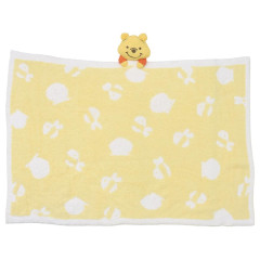 Japan Disney Fluffy Lap Blanket with Mascot - Winnie the Pooh : Light Yellow