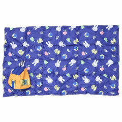 Japan Miffy Lap Blanket with Mascot Pouch - Miffy : Fruits Navy