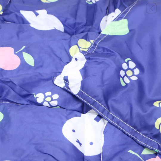 Japan Miffy Lap Blanket with Mascot Pouch - Miffy : Fruits Navy - 2