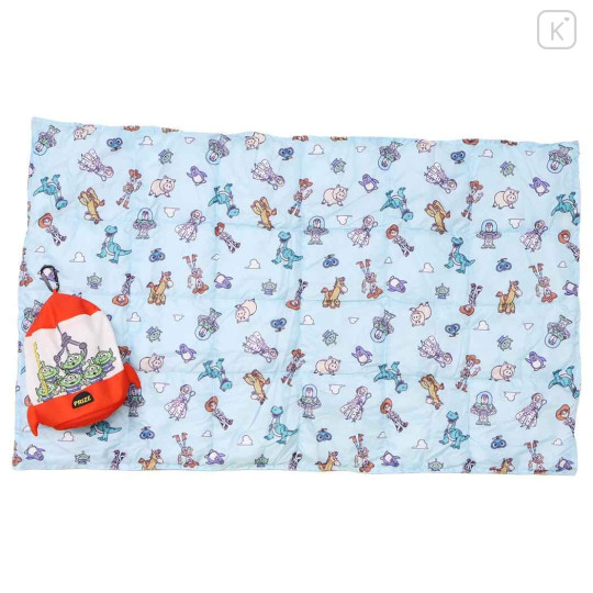 Japan Disney Lap Blanket with Mascot Pouch - Toy Story : Light Blue - 1