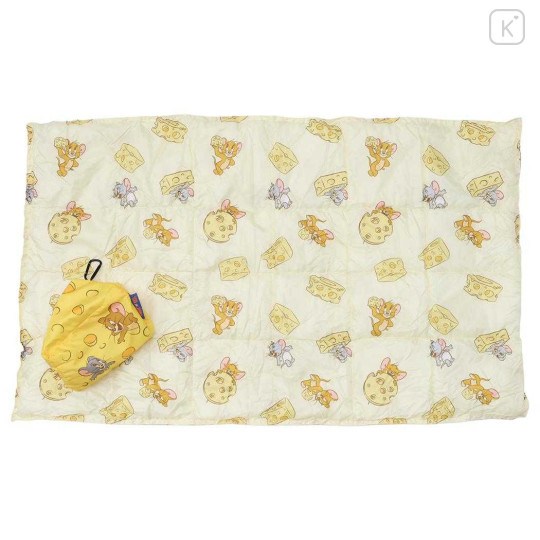 Japan Tom and Jerry Lap Blanket with Mascot Pouch - Cheese Light Yellow - 1