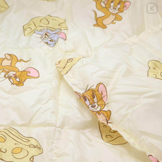 Japan Tom and Jerry Lap Blanket with Mascot Pouch - Cheese Light Yellow - 2