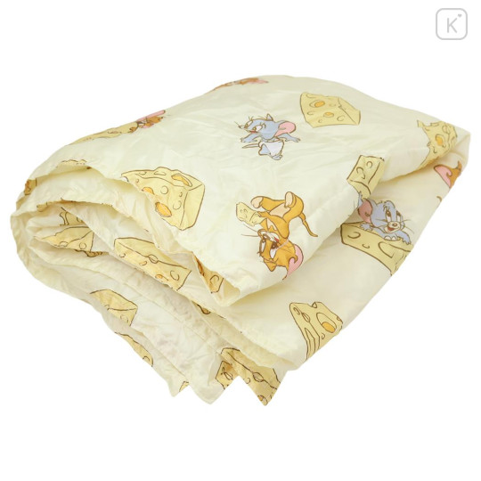 Japan Tom and Jerry Lap Blanket with Mascot Pouch - Cheese Light Yellow - 3