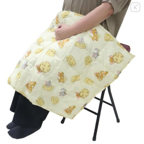 Japan Tom and Jerry Lap Blanket with Mascot Pouch - Cheese Light Yellow - 5