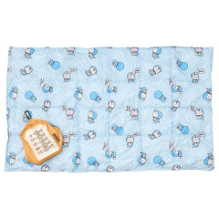 Japan Doraemon Lap Blanket with Mascot Pouch - Memorization Bread Light Blue