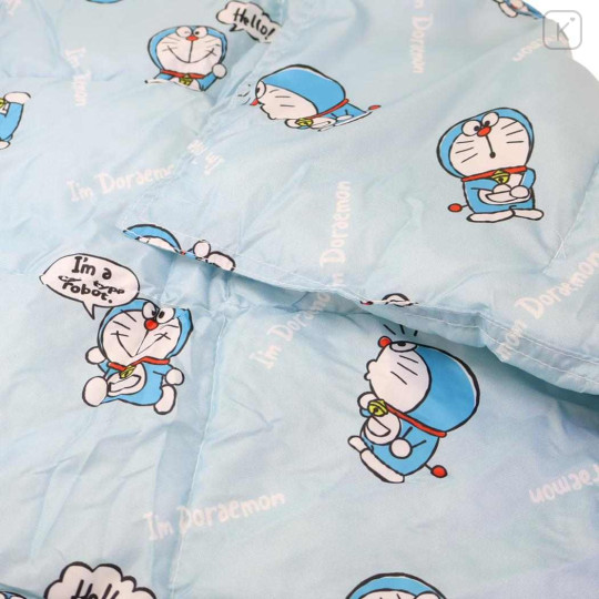 Japan Doraemon Lap Blanket with Mascot Pouch - Memorization Bread Light Blue - 2