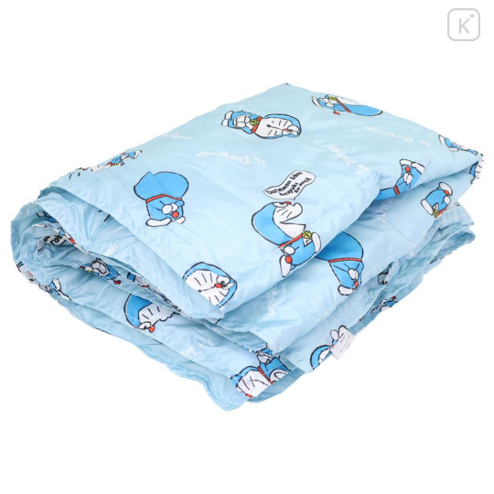 Japan Doraemon Lap Blanket with Mascot Pouch - Memorization Bread Light Blue - 3