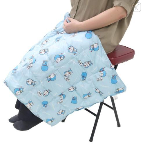 Japan Doraemon Lap Blanket with Mascot Pouch - Memorization Bread Light Blue - 5