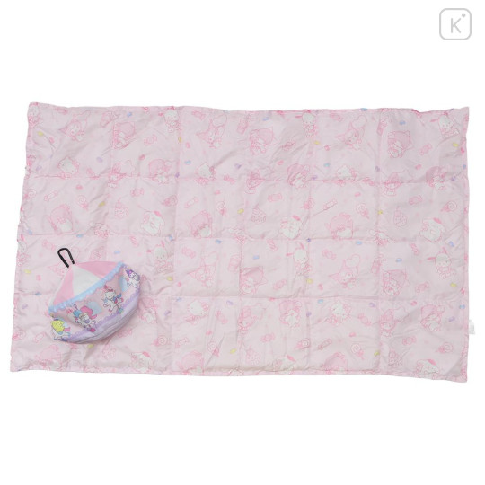 Japan Sanrio Lap Blanket with Mascot Pouch - Ausement Park Light Pink - 1